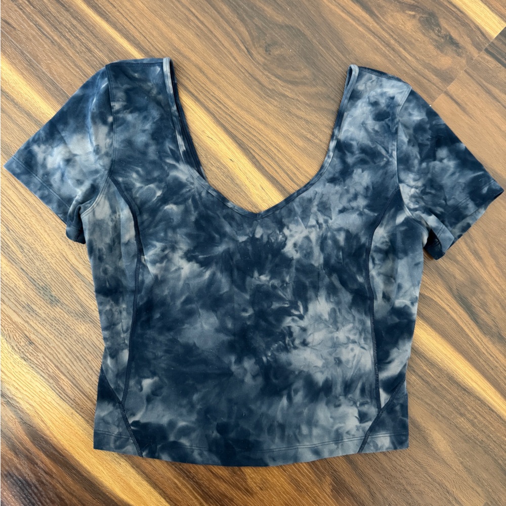 Tie-Dye Navy and Gray Women's Athletic/ Top